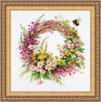 Riolos Cross Stitch - Wreath with Fireweed