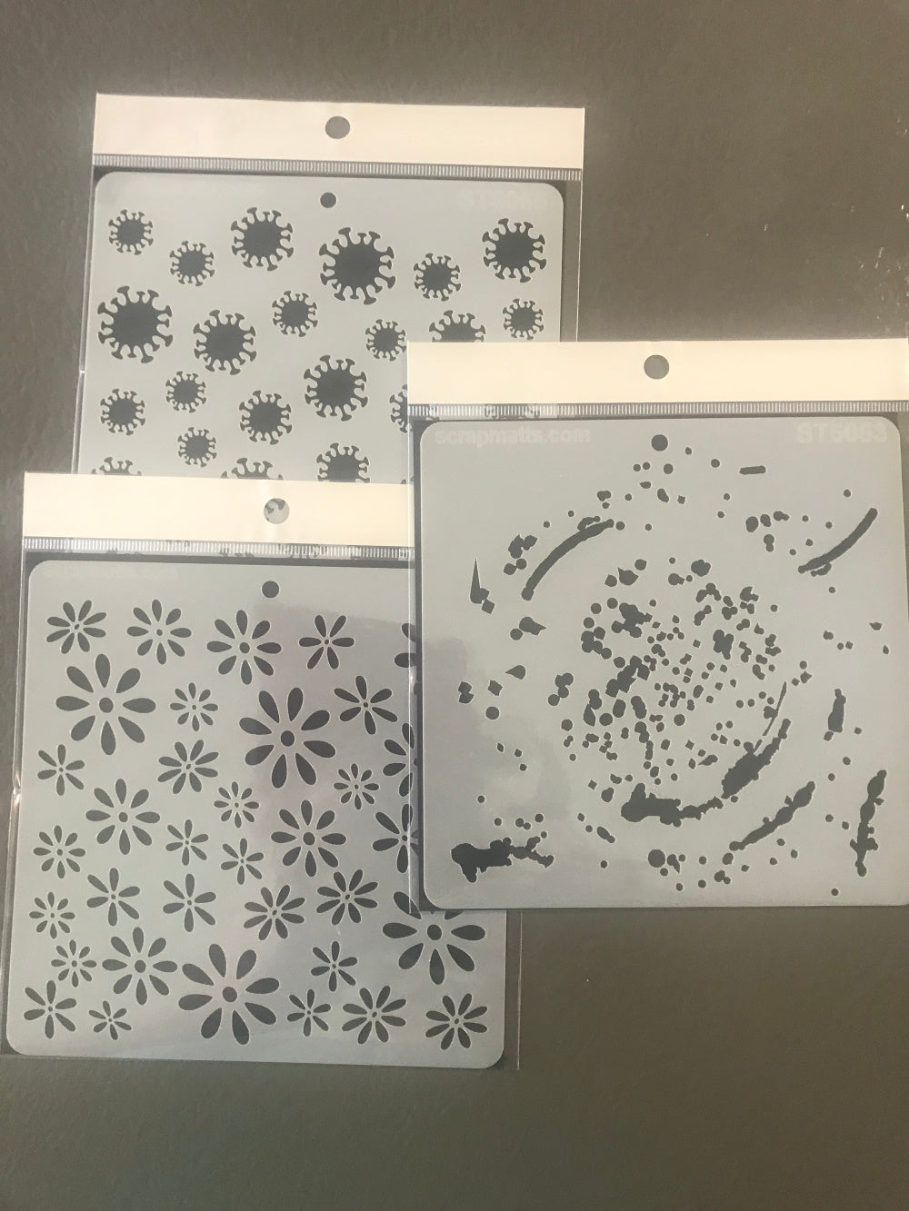 Set of three background stencils